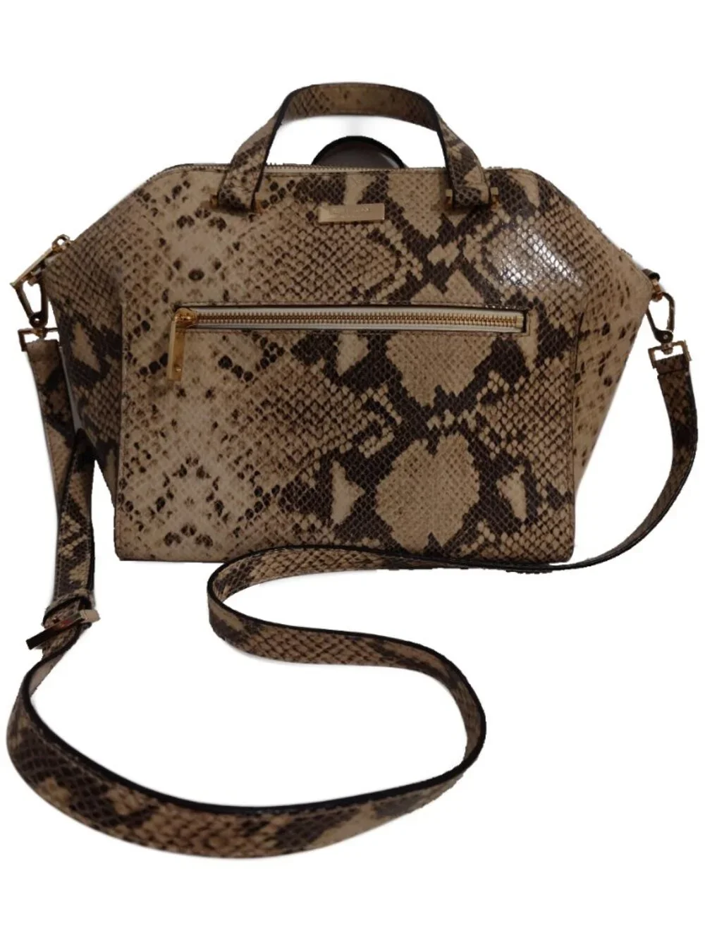 Kate Spade Savannah Parliament Snake Print Python Embossed Leather Satchel